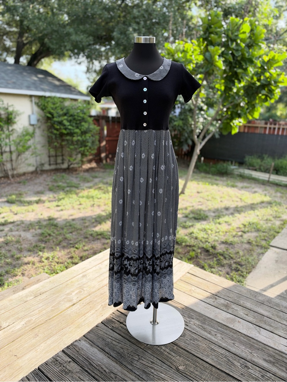 Vintage 90s Mix It Floral Cotton Maxi Dress